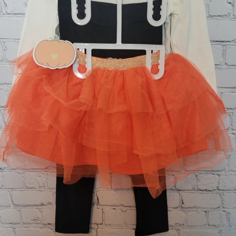 NWT Size 5 Halloween Pumpkin Tutu Set
